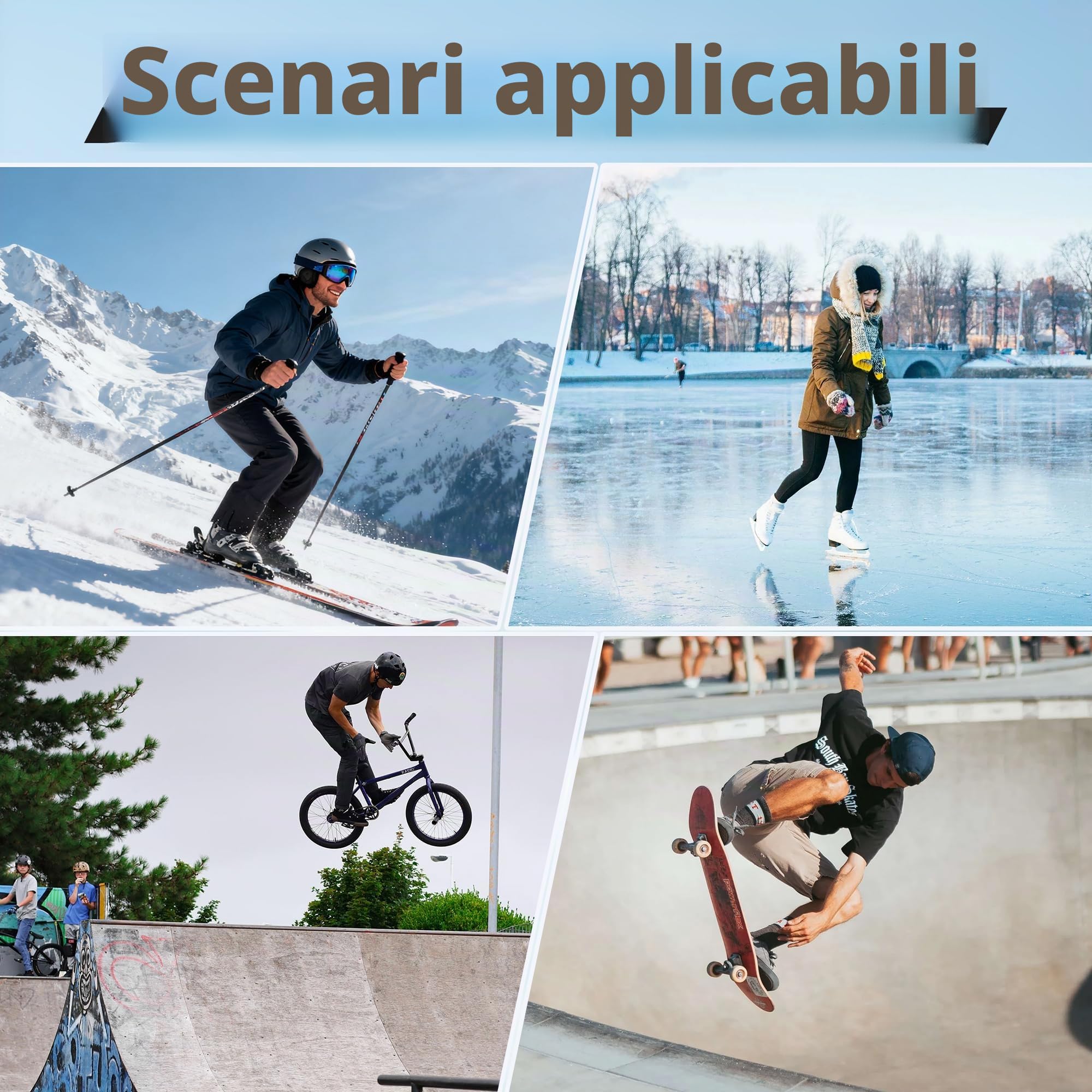 Pantaloni Protettivi 3D per Anca Sedere Coccige Pantaloncini Protettivi Imbottiti per Skateboard Sci Protezioni da Snowboard