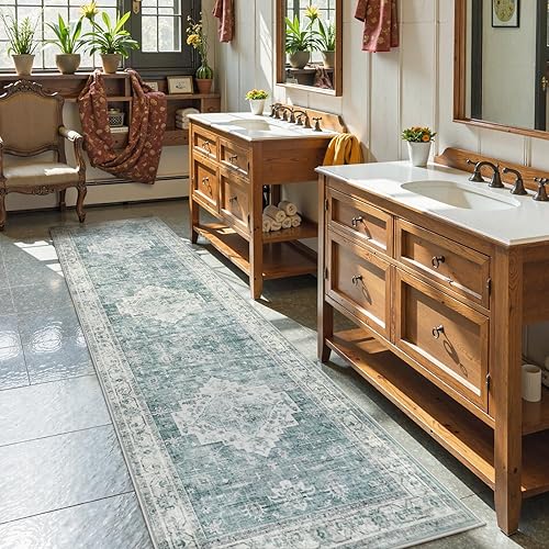 Miniatura 71 de LIVEBOX Alfombra lavable de 2 x 6 pies para baño, tapetes de cocina antideslizantes para entrada de piso, tapete bohemio para puerta delantera