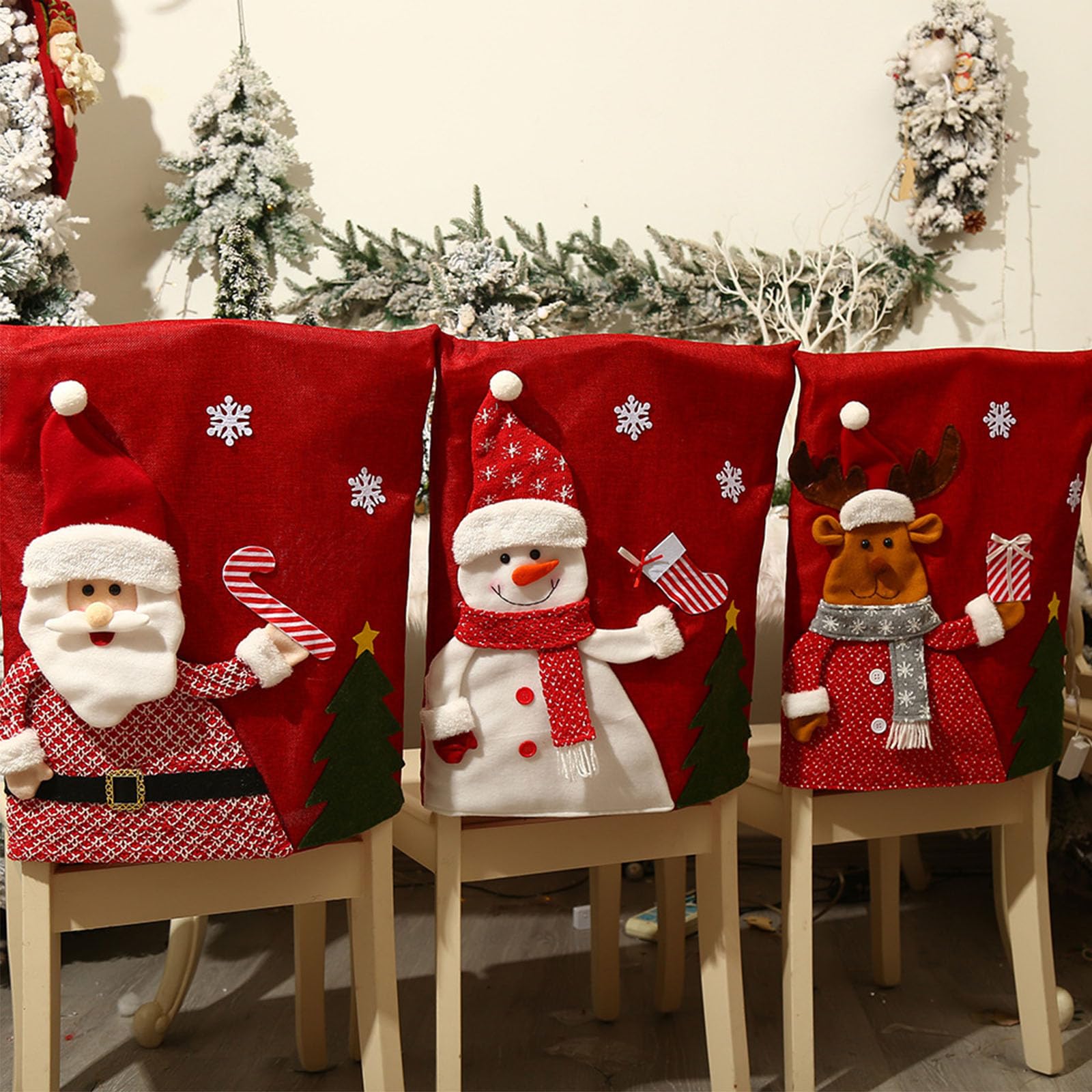 Lot de 3 couverture de chaise Noël à offrir pour décorer la maison