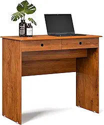 Escrivaninha Bancada para Notebook Quarto Mesa de Computador Home Office Estudo Estação de Trabalho com 2 Gavetas (Freijó)