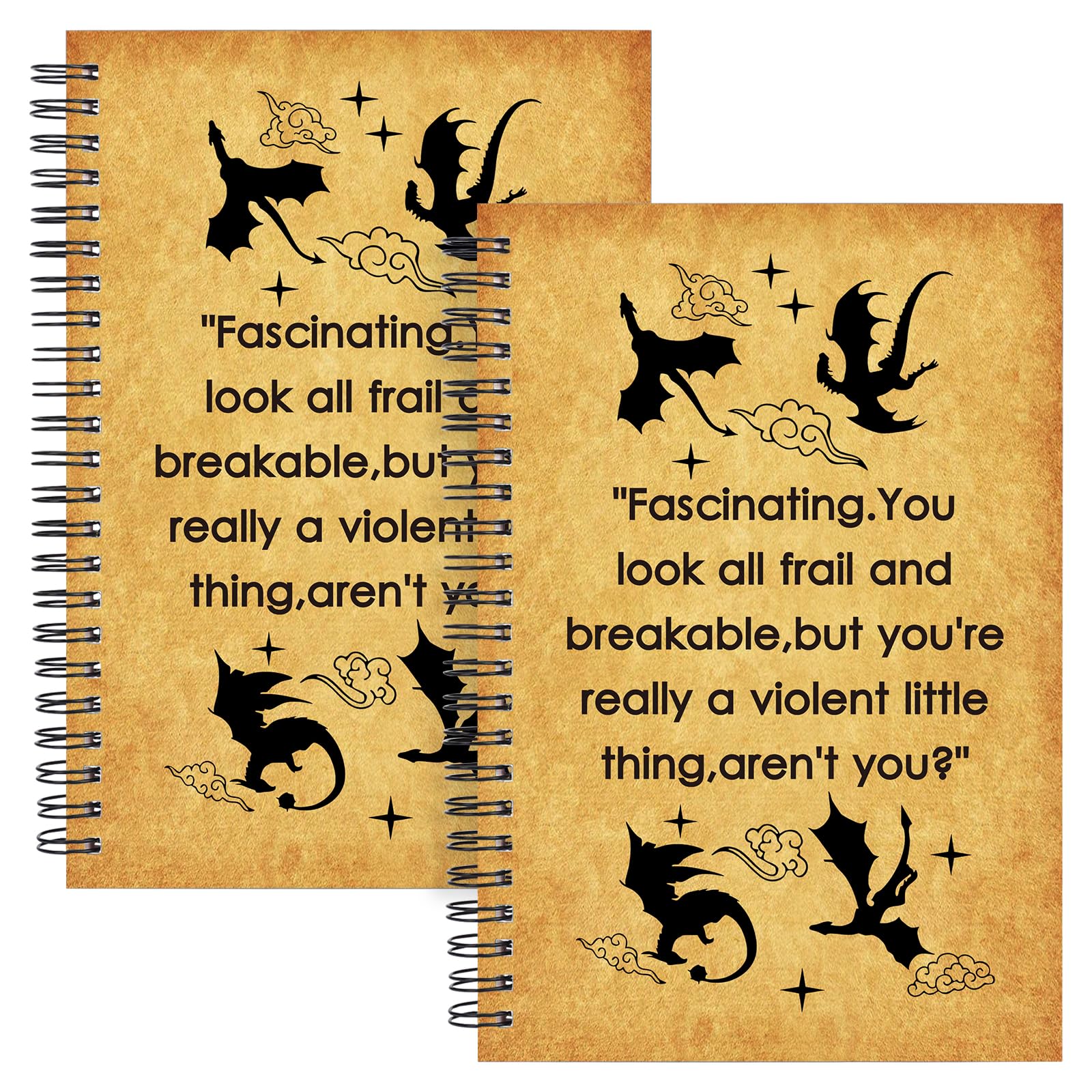 Carnet à spirale solide pour ne plus perdre vos notes lot de 2 carnets marrons dragon - 5