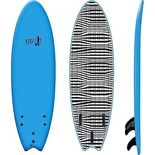 Rock-It 6' Albert Performance Fish Soft Top Surfboard Surf Board, Foam Surfboard, Kids Surfboard, Adult Surfboard, Tabla De Surf, Beginner Surfboard