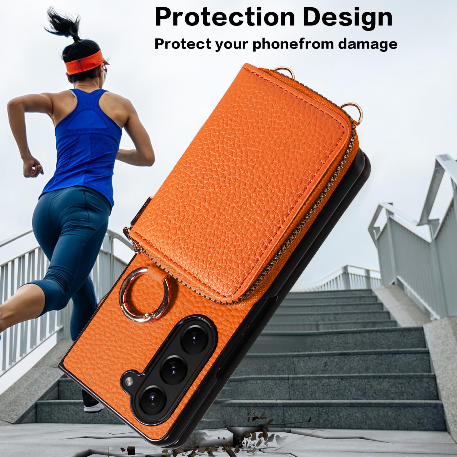 Custodia a portafoglio con cerniera e organo per Samsung Galaxy Z