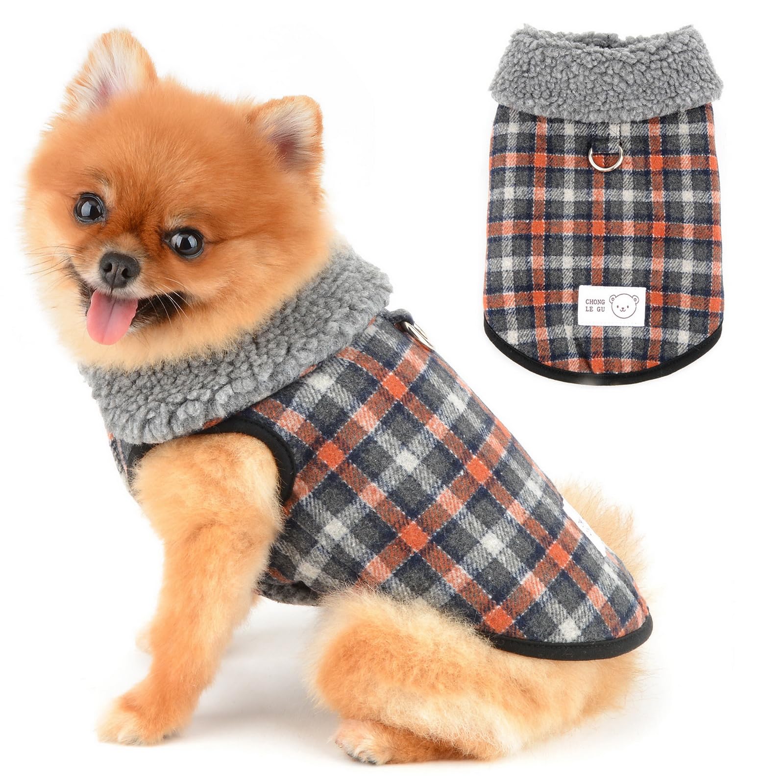 Amazon.co.jp: ペット服 犬服 小型犬 秋冬 ウール裏地 ジャケット 