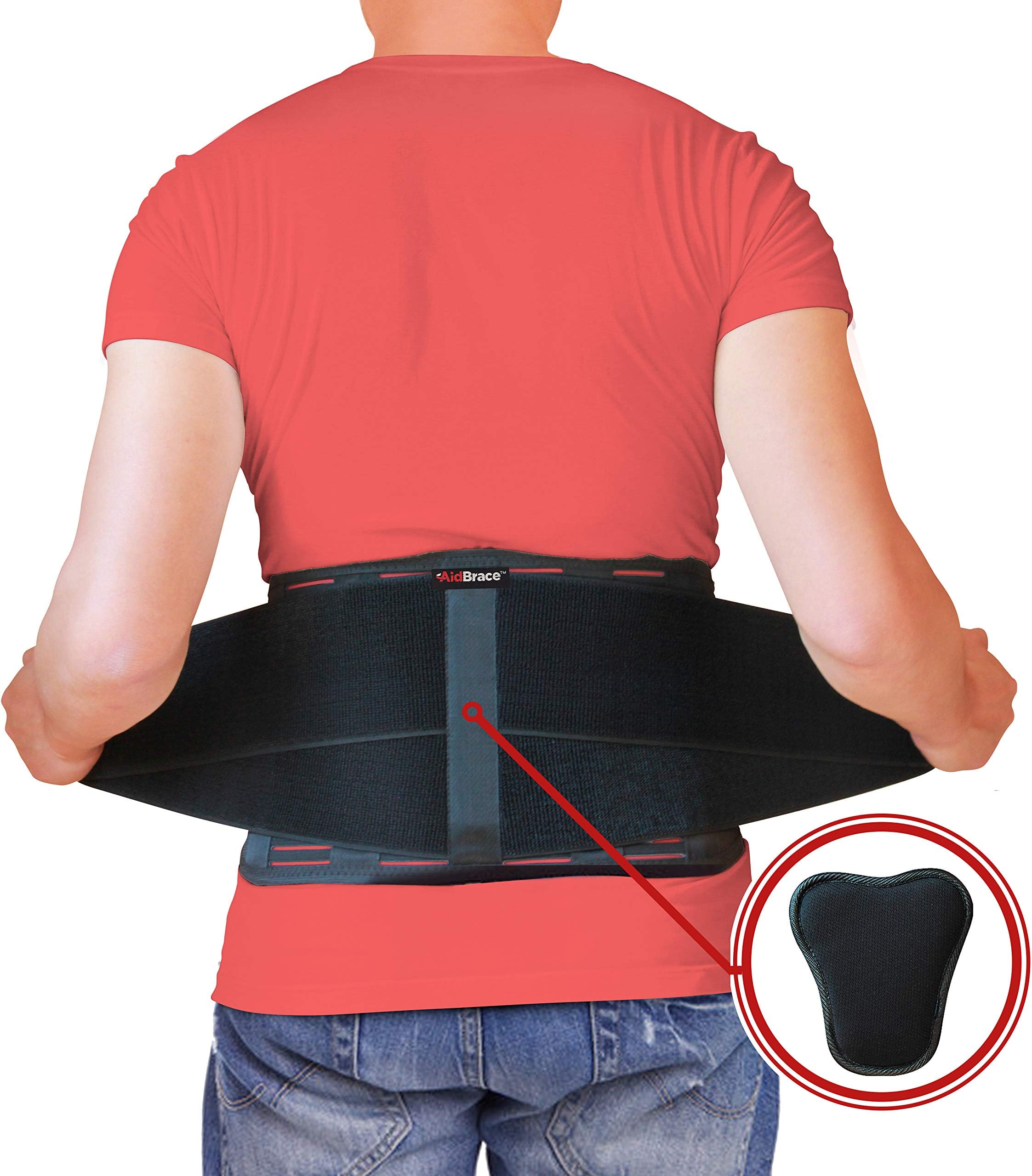 Back Brace Support Belt - Lower Back Pain Relief for Herniated Disc, Sciatica, and Scoliosis for Men & Women - Includes Removable Lumbar Pad