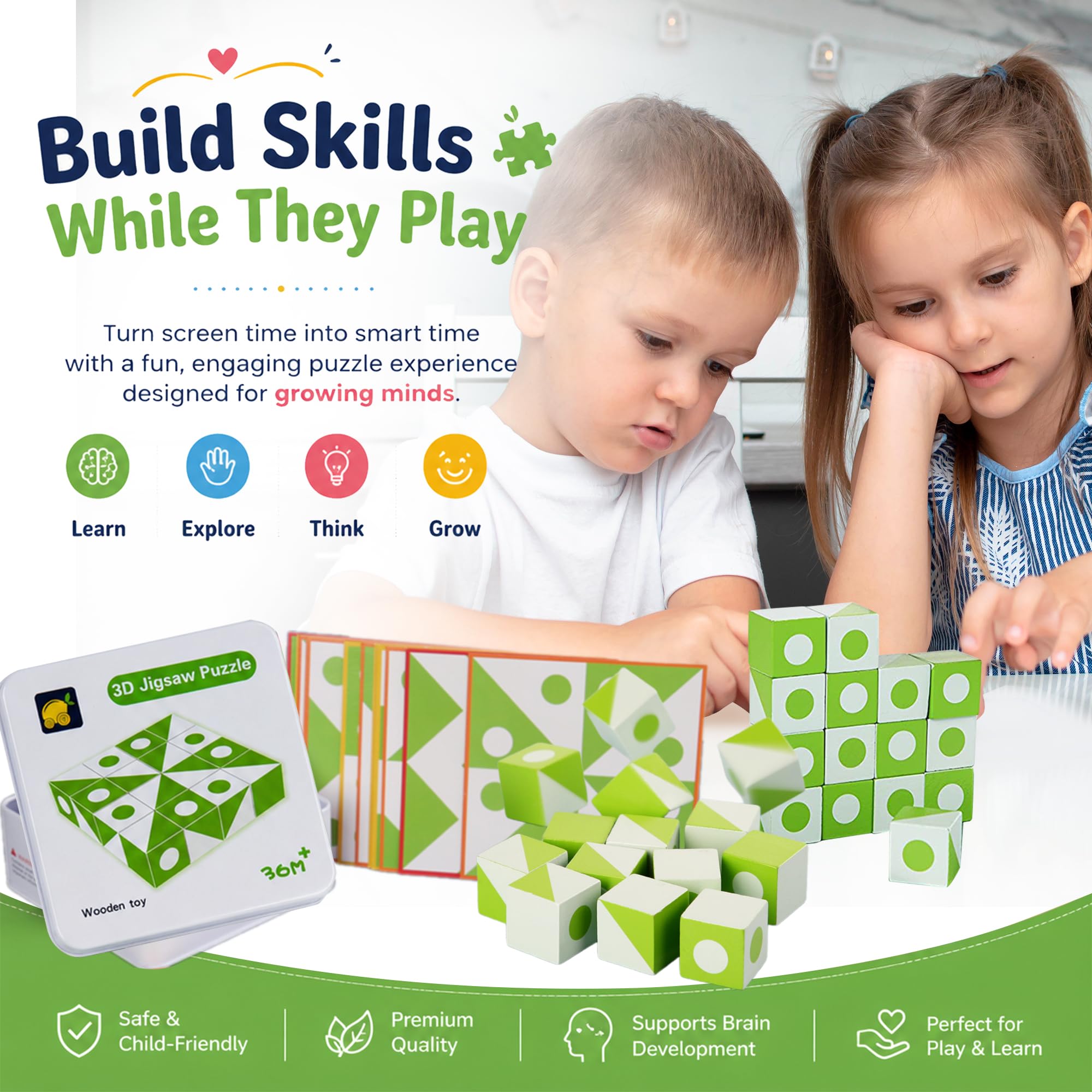 STEM Puzzle Toy - Educational Building Blocks for Kids -2 STEM Puzzle Toy - Educational Building Blocks for Kids -2