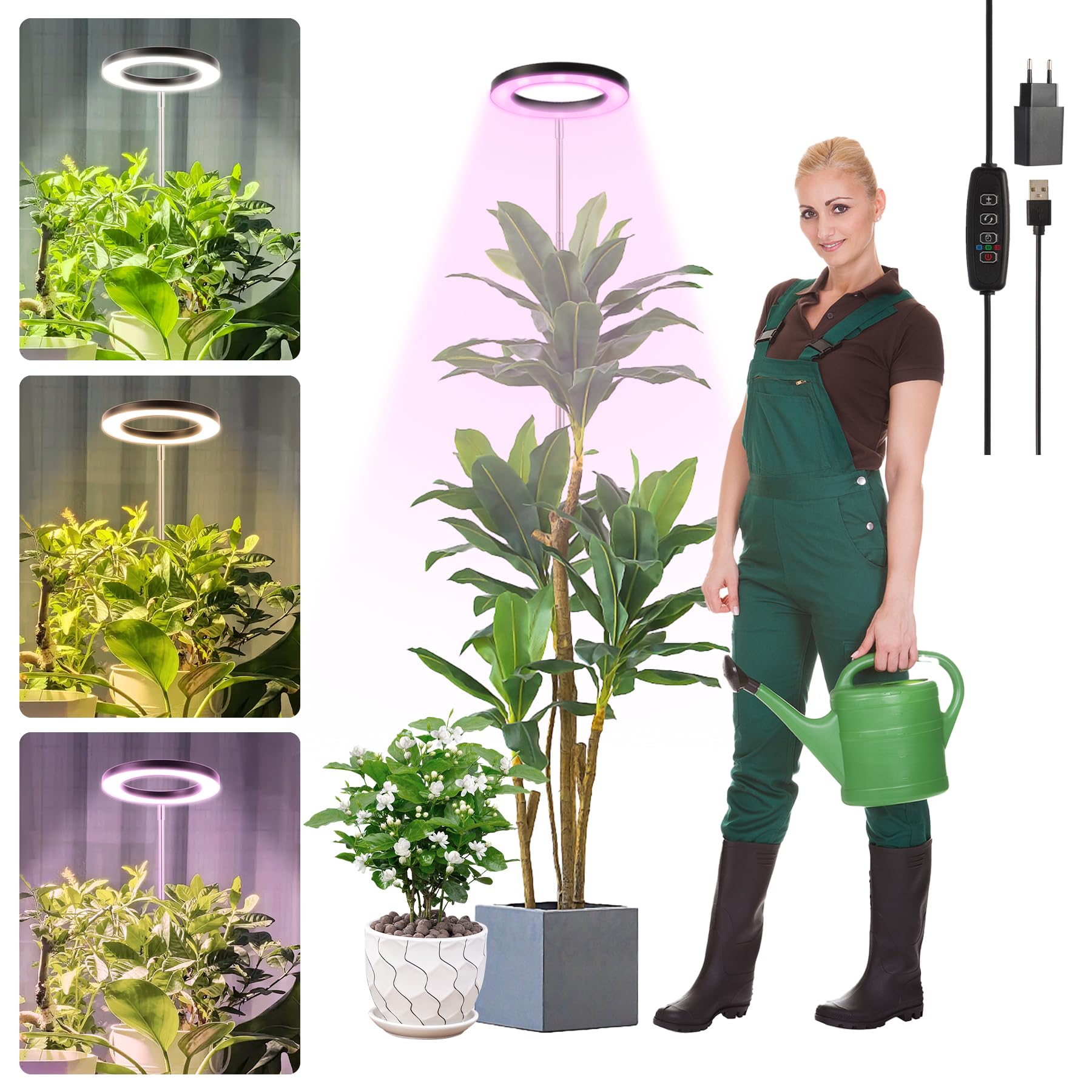 LED Plantenlamp Met 72 LEDs – Volledig Spectrum, Verstelbaar Tot 160 Cm, 3 Modi En Timer (3/9/12u)