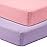 GUNTAIL Crib Sheets for Boys Girls,100% Cotton Fitted Crib Sheet 2 Pack for Standard Crib and Toddler Mattress, Super Soft Breathable Baby Sheet 28x52x8in (Purple & Pink)
