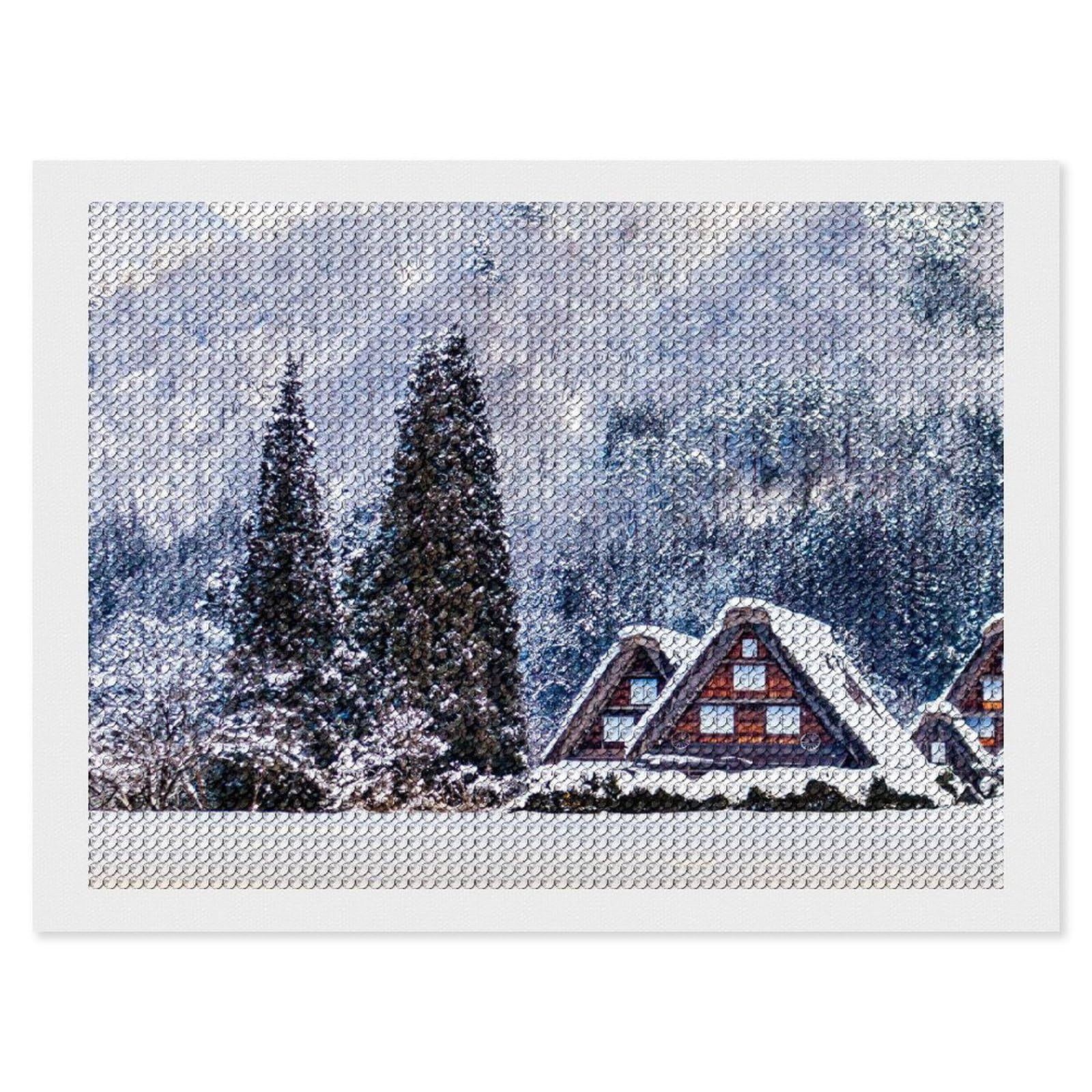 Amazon | ダイヤモンドアート キット 冬の岐阜県白川郷 ダイアモンド