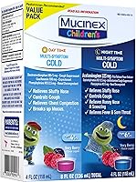 Vista 17 de Mucinex Resfriado y Tos, Líquido Multi-Síntoma para Niños Día/Noche, Sabor a Bayas, 8oz (2x4oz) Alivia la Congestión Nasal y del Pecho, Diluye