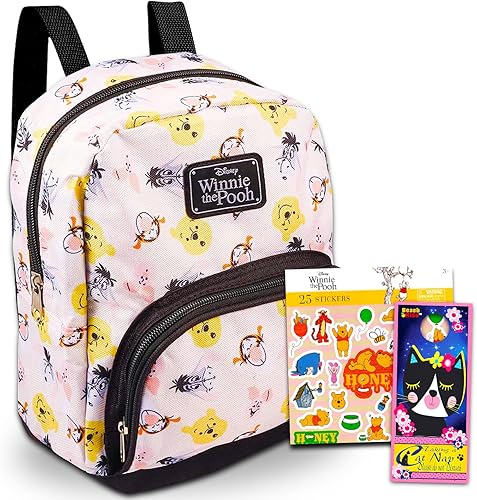 Disney Winnie the Pooh - Mochila preescolar para niños pequeños, paquete de 4 piezas de suministros escolares con Pooh de 10 pulgadas mini mochila
