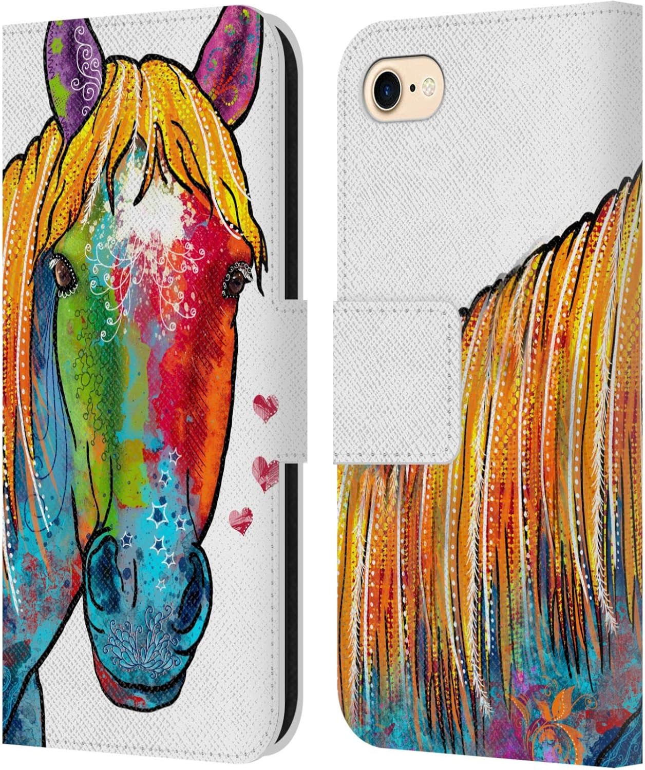 Head Case Designs Officially Licensed Duirwaigh Horse Animals Leather Wallet Case Compatible with Apple iPhone 7/8 / SE 2020 & 2022