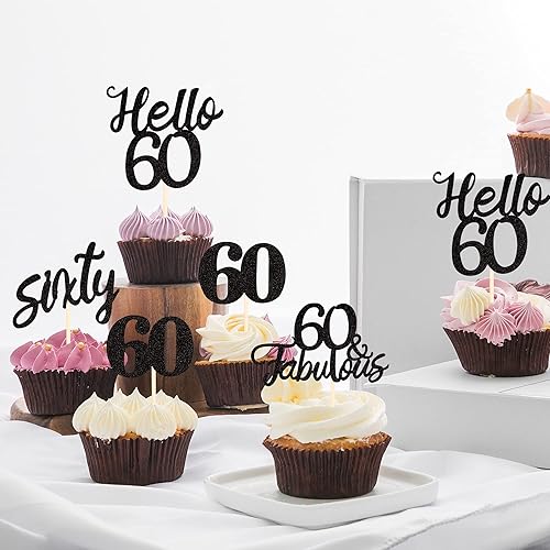 Miniatura 14 de 24 piezas de decoraciones oficiales para cupcakes de cumpleaños número 13 Hello 13 Thirteen Cupcake Picks 13th Birthday Cake Decor Supplies Black