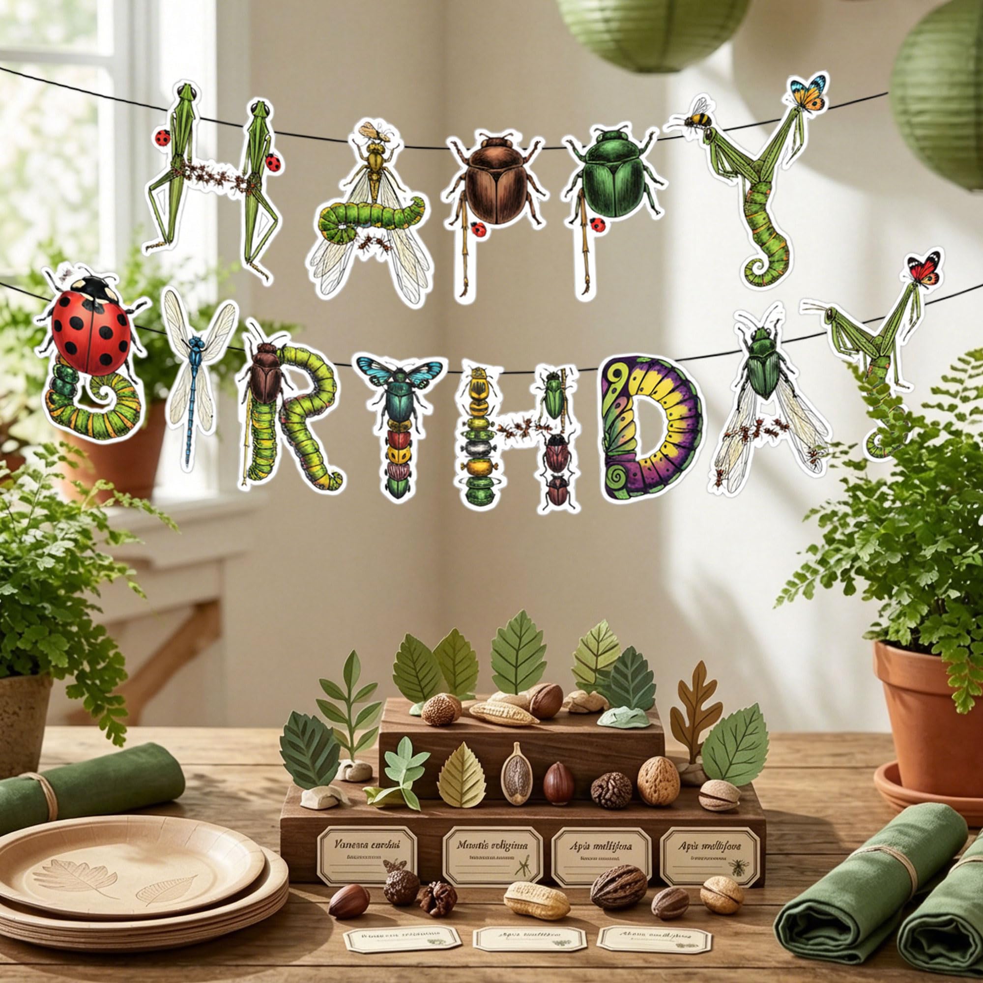 Bug Birthday Party Decorations Garden Bug Banner and Garland Set