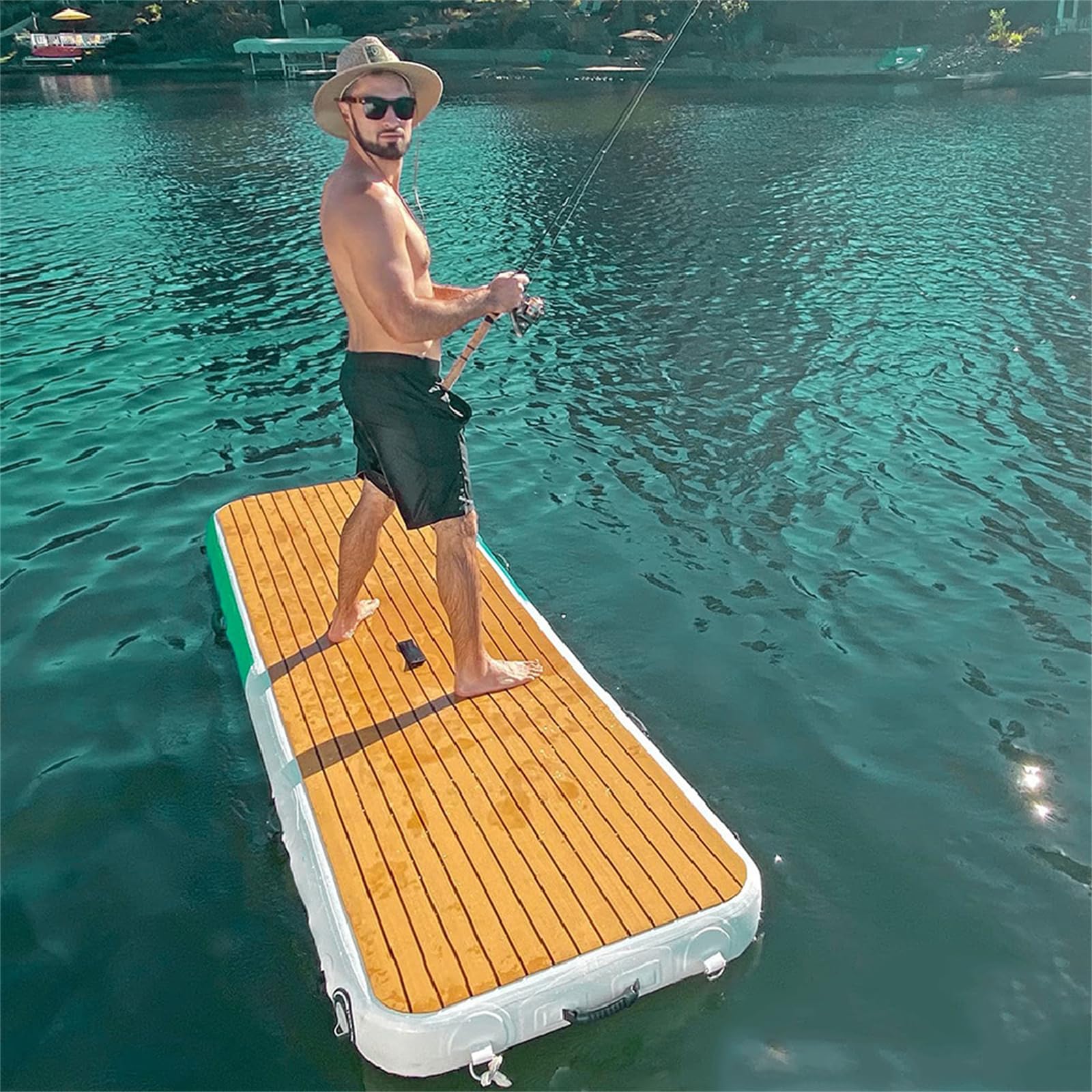 Plate-Forme De Quai Flottante Gonflable en PVC, Tissus Antidérapants, Transport Maximum De 3 Personnes pour Les Plates-Formes De Nettoyage De Yachts Et Les Quais Privés