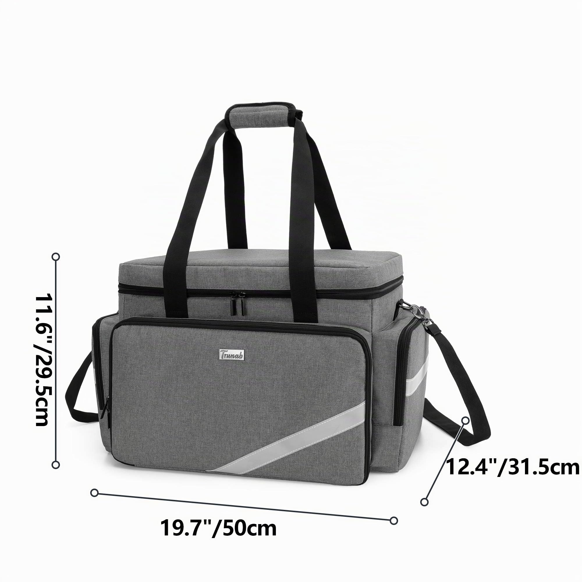 Trunab Bolsa de Emergencia Vacía, Bolsa de Enfermería Bolsa de Rescate Profesional Gran Capacidad con Tablero de División Interior y Fondo Antideslizante, Caso de Enfermera a Domicilio