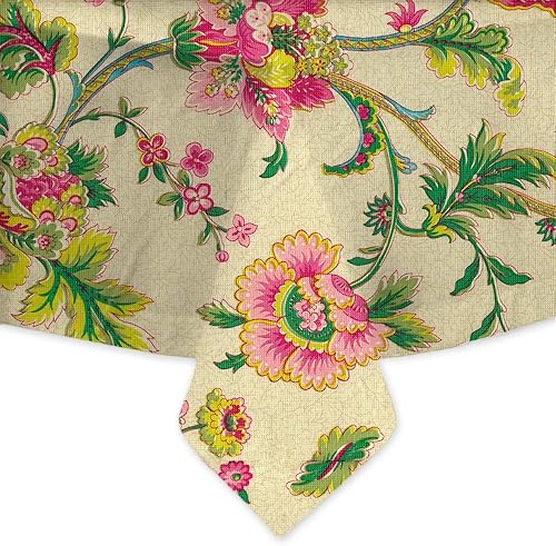 Waverly Mantel con parte trasera de franela de Peva 60 x 84 pulgadas, Oblong Claremont Spring