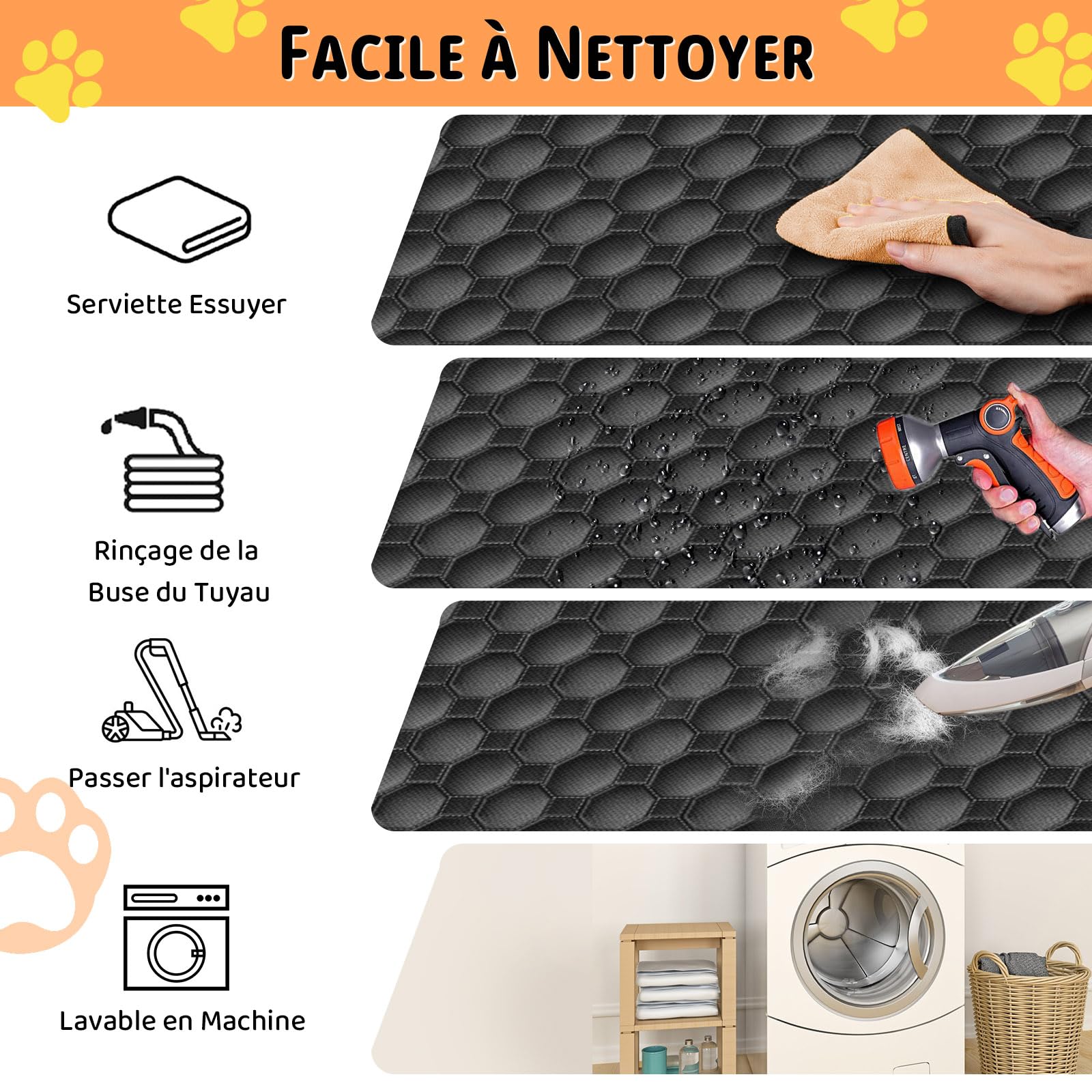 Taygeer Housses de Siège d'auto pour Chien, Protection Banquette d'arrière Tansport en Voiture avec Fenêtre de Visualisation, Imperméable et VUS, 145 x 136 cm, Noir