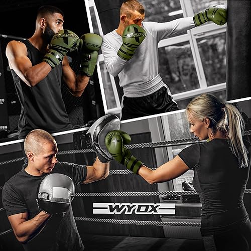 Miniatura 7 de Wyox Guantes de boxeo para hombres y mujeres Guantes de entrenamiento profesional, combate y bolsa pesada para boxeo, kickboxing, Muay Thai, MMA