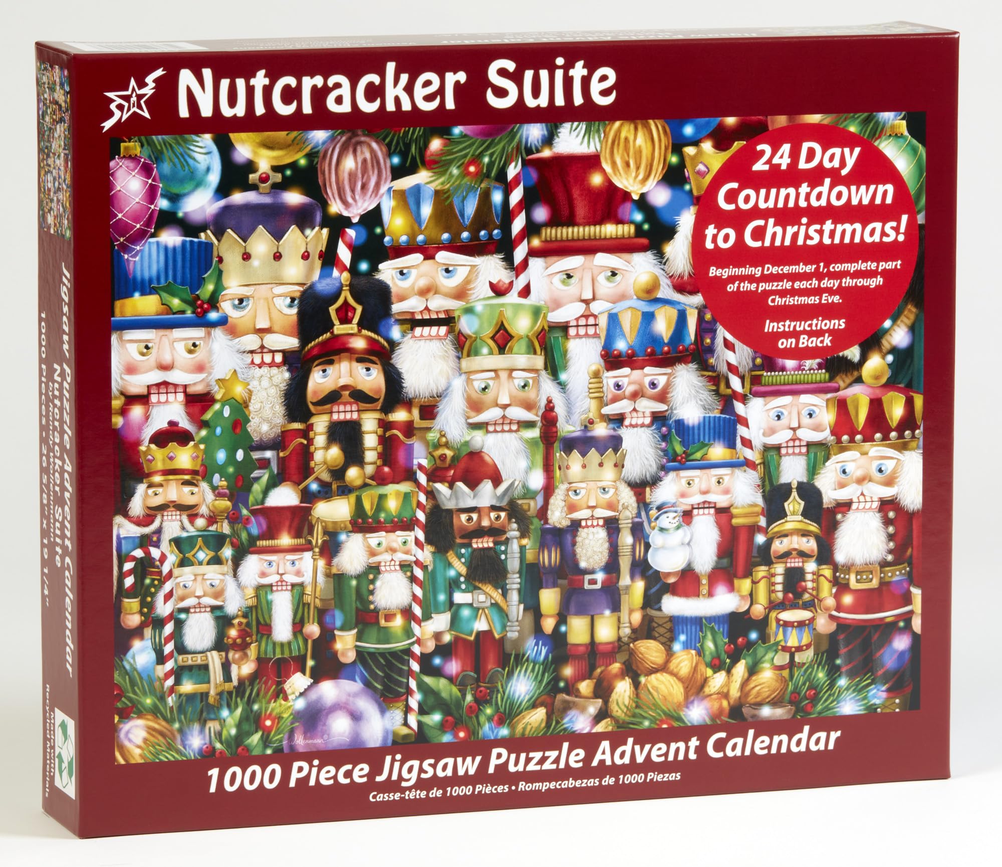 Vermont Christmas Company Calendrier de l'Avent Puzzle – « Christmas Toy Store » – 1000 pièces – 24 Sections de Puzzle à compléter – Utilisation année