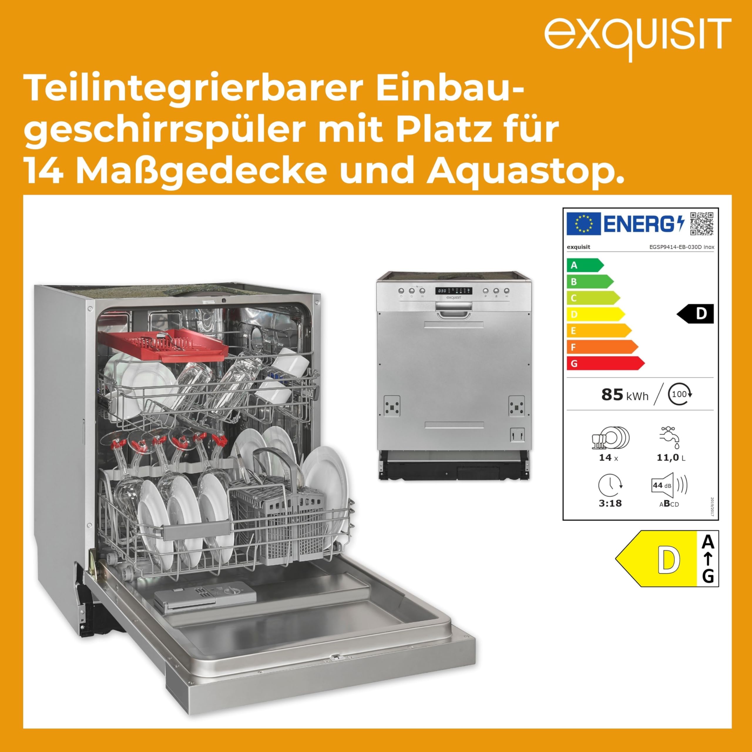 Recensione Exquisit Lavastoviglie EGSP9414-EF-030D INOX - Efficienza e