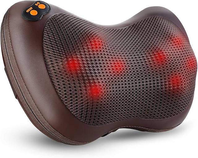 Back Massager, Shiatsu Massager with Heat, Deep Tissue Kneading Massager for Shoulder,Back,Legs, Electric Shoulder Back Massage Pillow with Heat Gifts for Dad/Mom/Men/Women