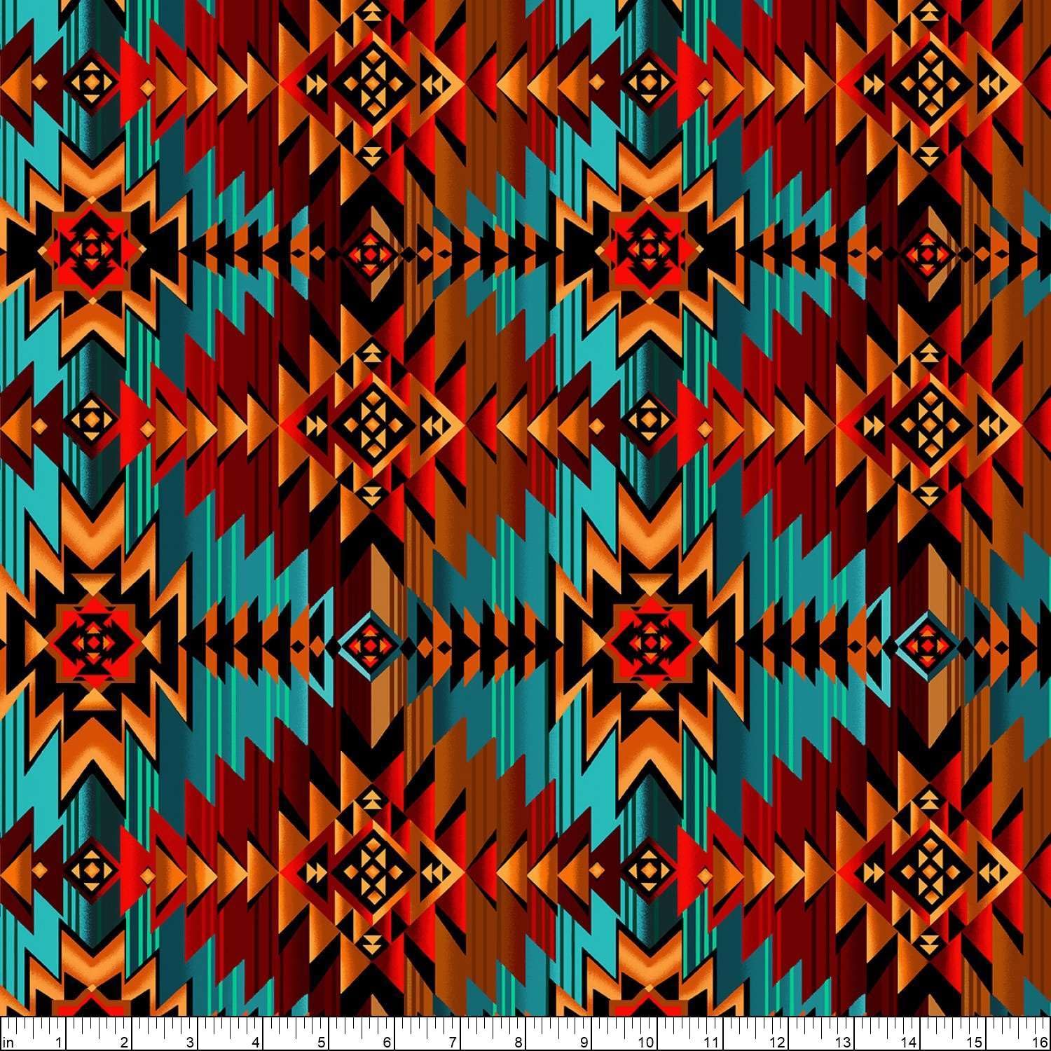 Amazon.com: Cotton Southwestern Stripe Geometric Tribal Teal