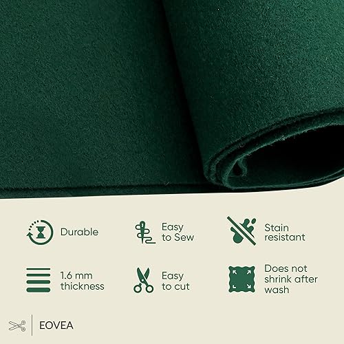 Miniatura 3 de Eovea - Tela de fieltro acrílico de The Yard-72 pulgadas de ancho -0.063 in de grosor  Suministros de fieltro suave no rígido para manualidades,
