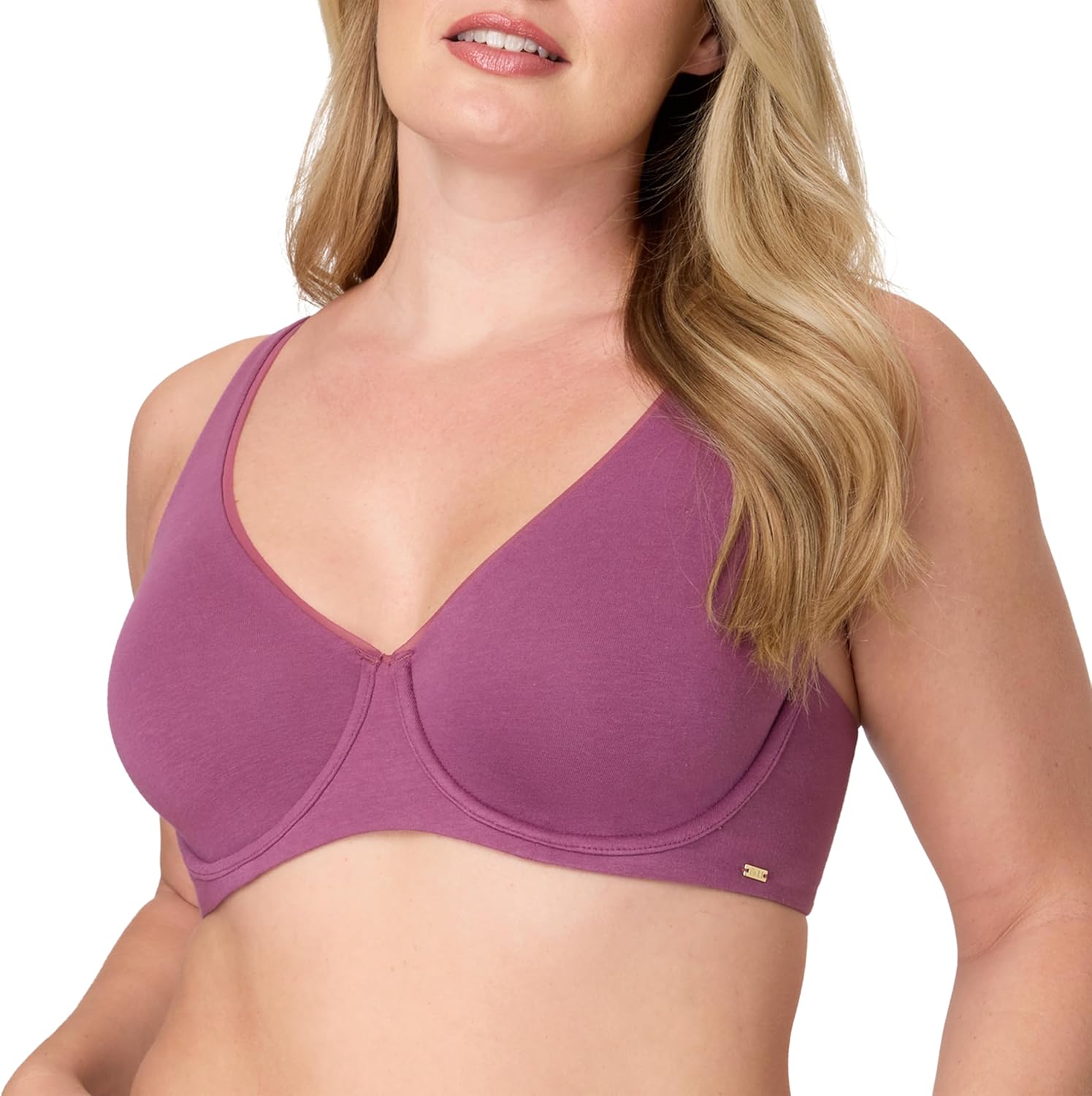 Bali Womens Underwire Bra, Cotton Collection 2-ply Underwire Bra, Moisture-Wicking, Full Coverage, Convertible Straps