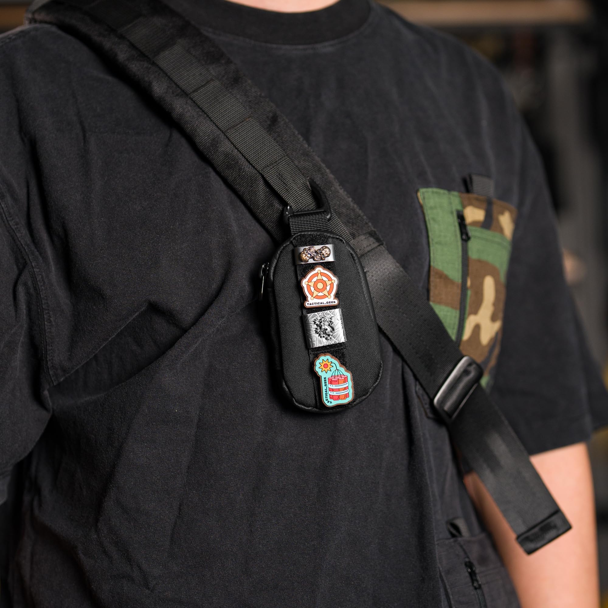 TACTICAL GEEK Storage A7 EDC Portachiavi Molle Pouch, Portafoglio con Cerniera YKK in Nylon 500D per Chiavi Auto, Organizer da Tasca, Pouch Tac con Area per Patch per Uso Quotidiano