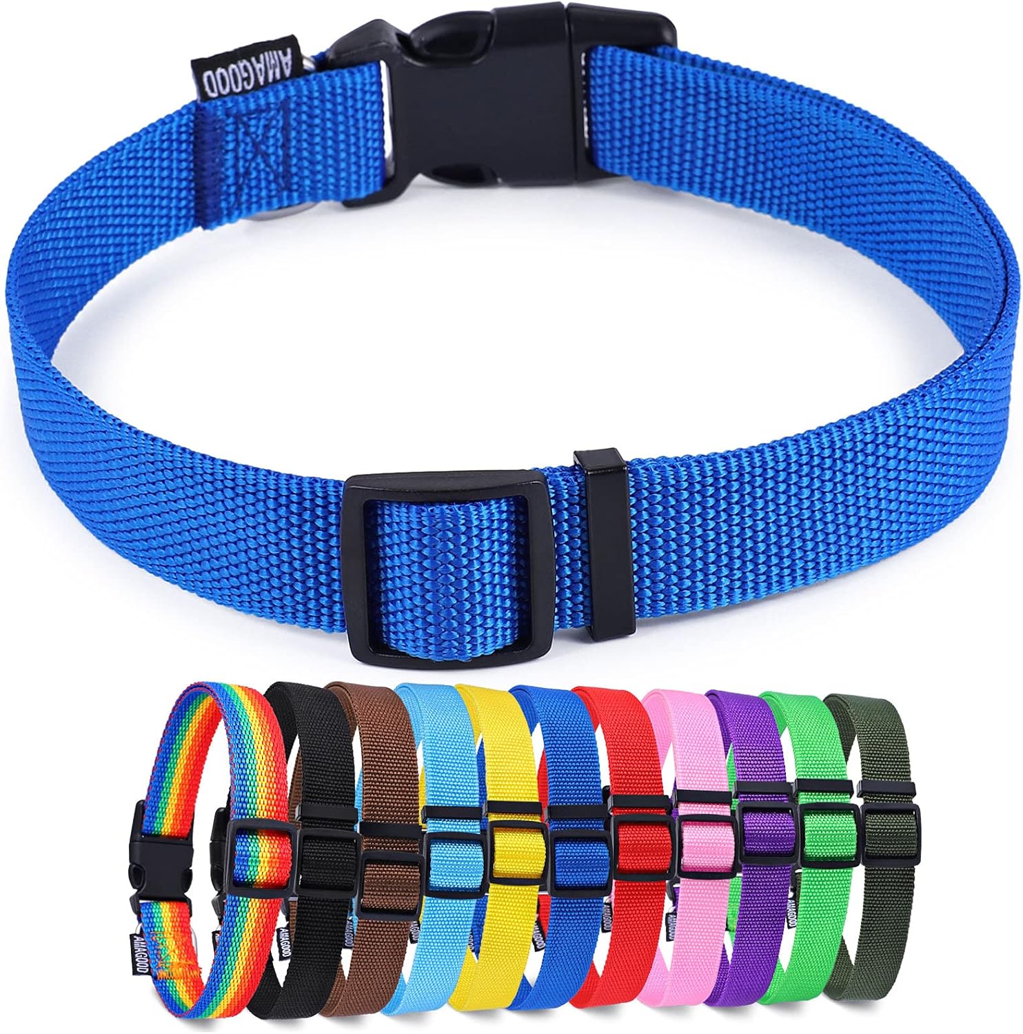 AMAGOOD Dog Collars for Medium Dogs,Basic Dog Collars Easy to Use(Small