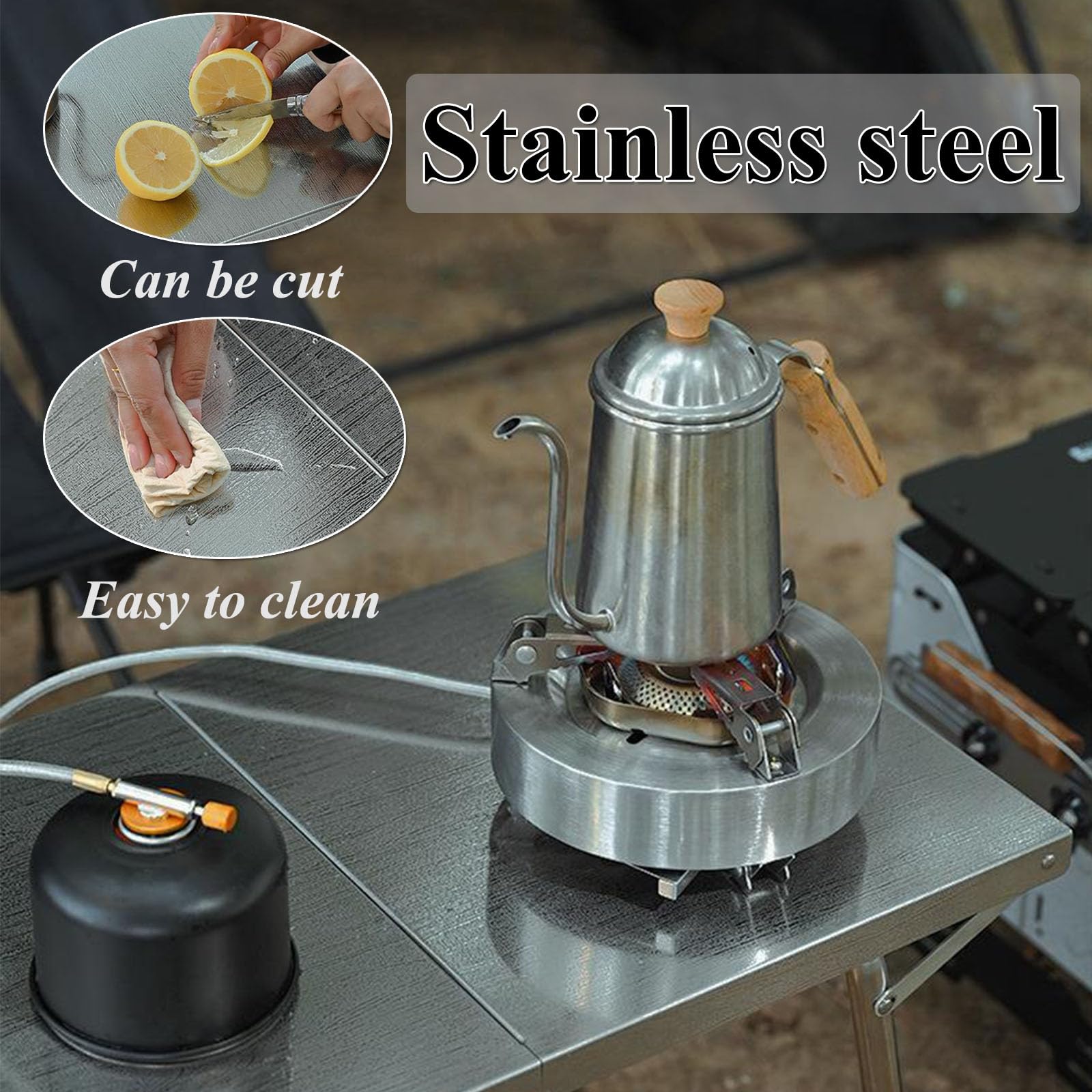 Tavolo pieghevole in metallo per feste, picnic, barbecue, terrazza, pesca, tavolo da campeggio, compatto e portatile, capacità di carico 50 kg