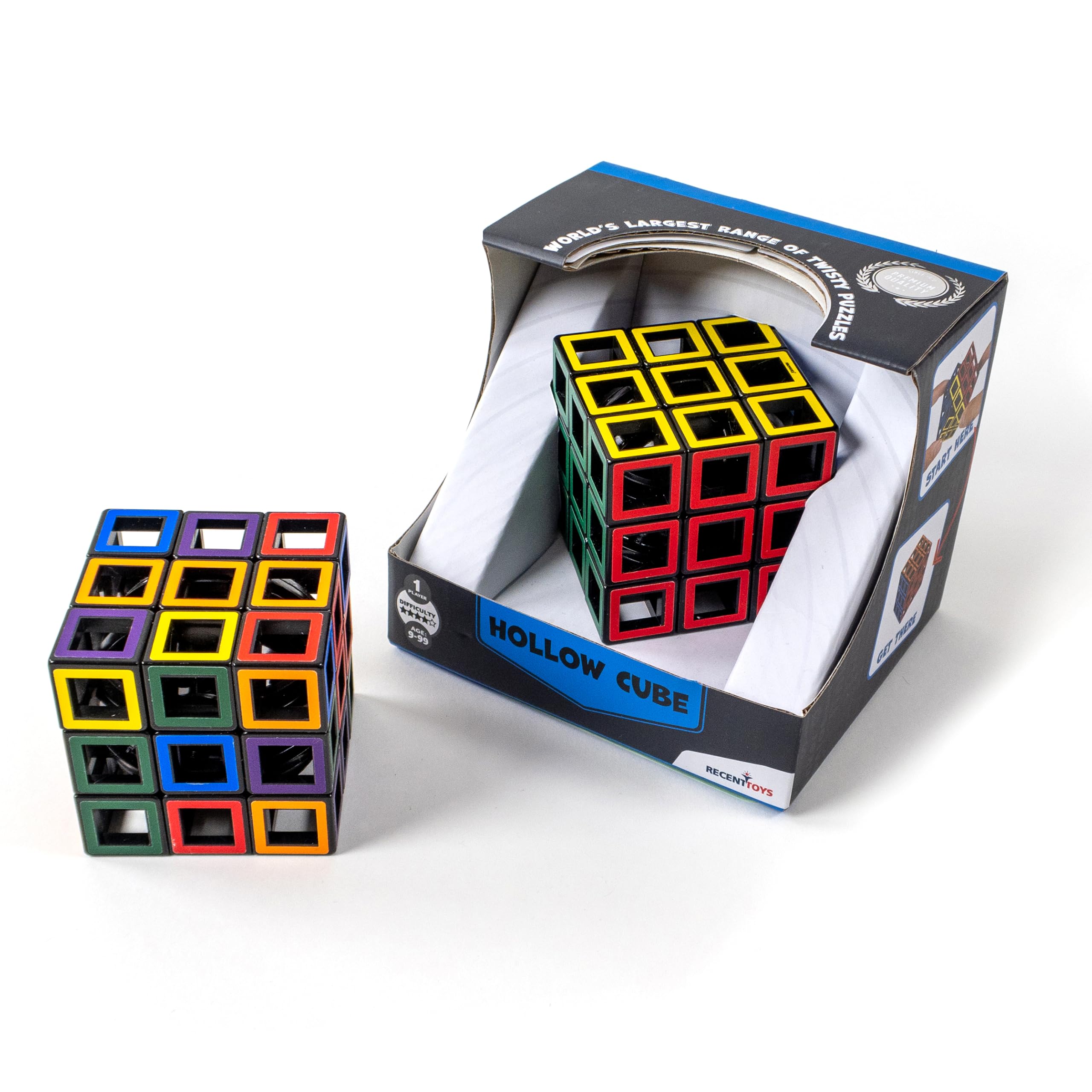 Meffert's Hollow Cube - The Original 3x3 Transparent Cube Brainteaser Puzzle from Recent Toys - Travel Friendly Fun for Ages 9 to Adult