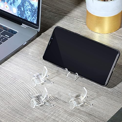 Miniatura 5 de Jetec 20 soportes de exhibición de acrílico, soporte de roca transparente, caballete de pedestal, pequeños coleccionables soportes de exhibición