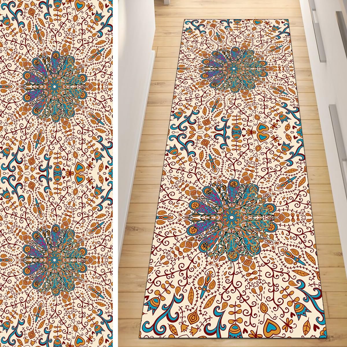 Alfombra moderna para pasillos lavable de 120 x 160 cm ideal para la zona de la cocina y puerta