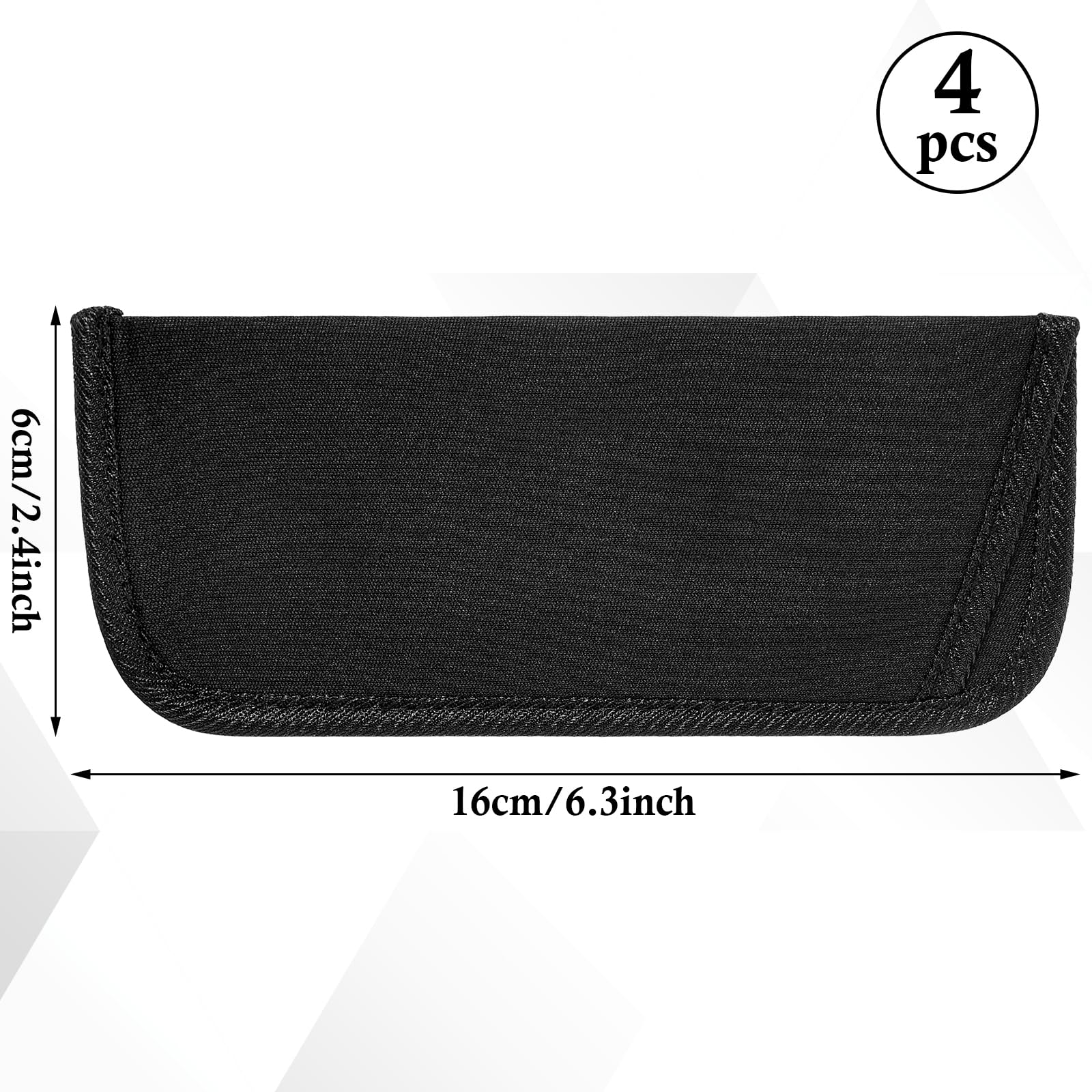 4 sztuki miękkiego etui na okulary, Slip In Eyeglasses Cases, etui na okulary przeciwsłoneczne, etui na okulary, czarny organizer na okulary, etui na okulary do czytania, materiałowy woreczek na