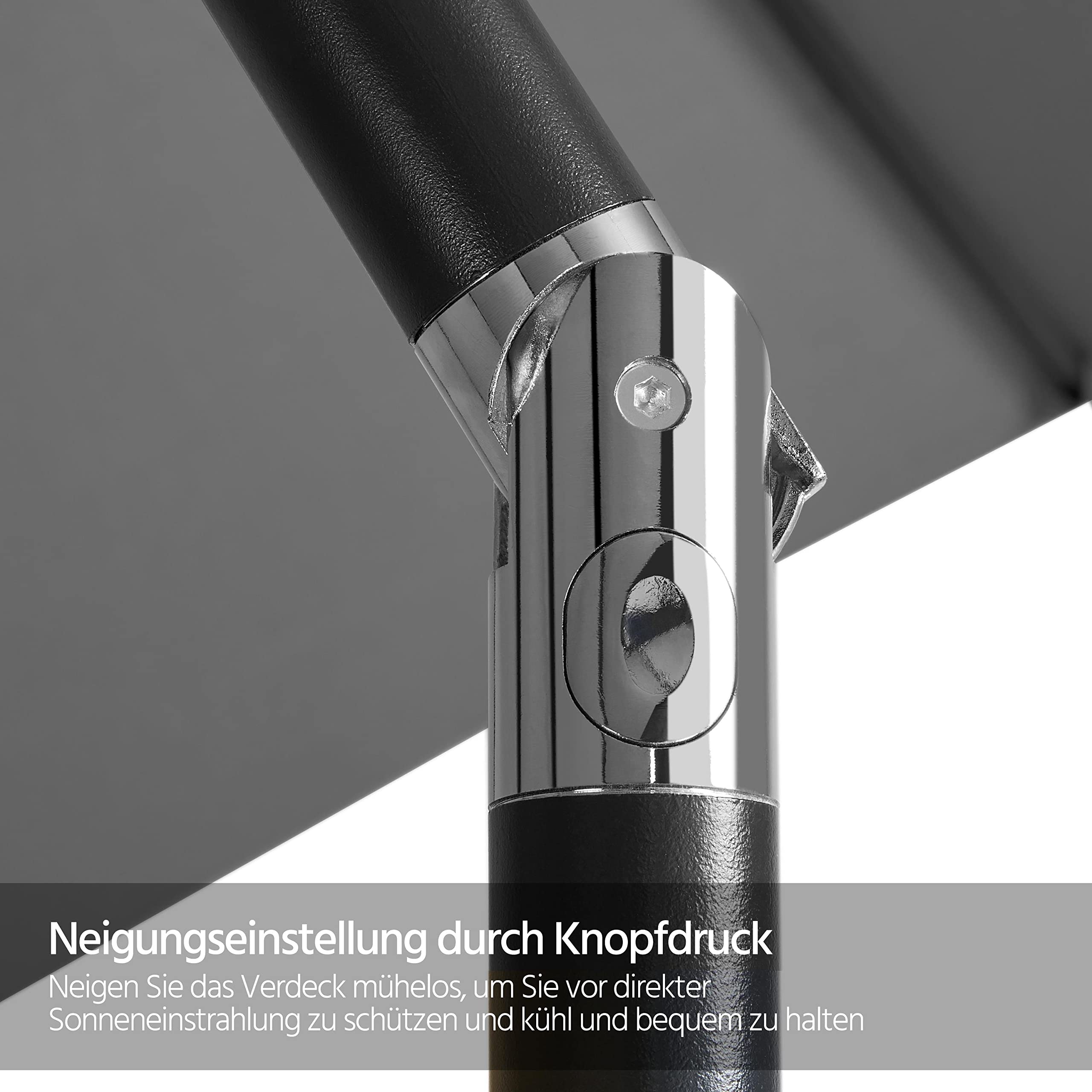 Yaheetech Sonnenschirm mit 24,7 kg Schirmständer auf Rollen Sonnenschirm Balkon mit ø50,6 cm Ständer Sonnenschirm-Set Balkonschirm mit Kurbel Gartenschirm