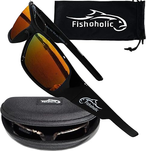 Miniatura 2 de Fishoholic - Lentes de sol polarizados para pesca con protección UV400, 5 opciones de color, con funda, regalo de pesca