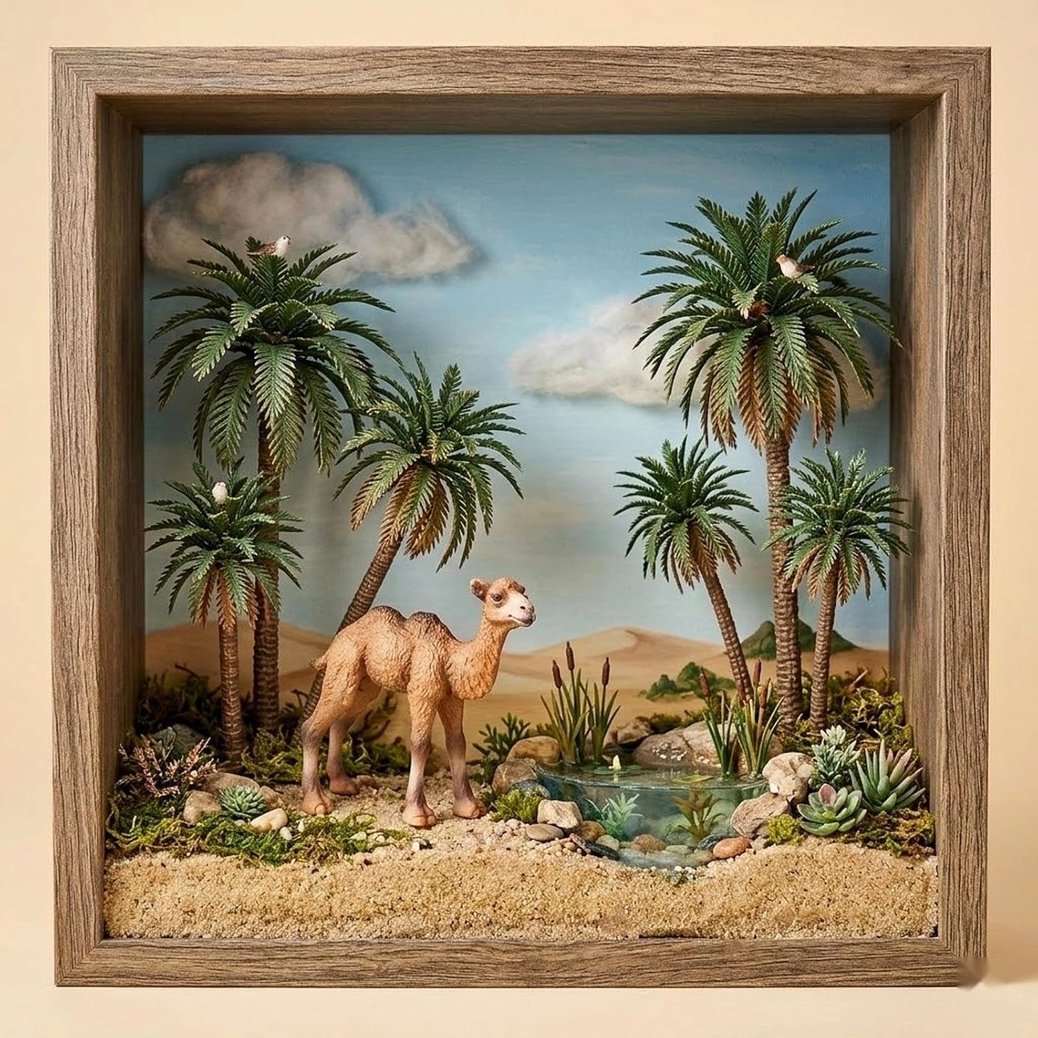 LOGOFUN 4pcs Realistic Camel Figurine Wild Animal Model Creative Desktop Decoration Craft Present for Home Office Desktop Adornment
