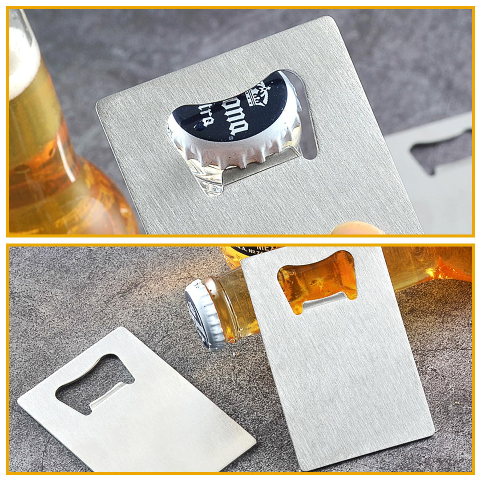Confezione da 100 apribottiglie a forma di carta di credito, in metallo, per birra, poker, carte da gioco, apribottiglie fai da te, per feste, bomboniere, testimoni dello sposo, regalo per damigella