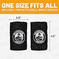 Vista 5 de Muñequeras Bells of Steel para Kettlebells con Guarda Muñeca BellGuard, Banda de Sudor con Insertos de Plástico para Absorción de Impactos