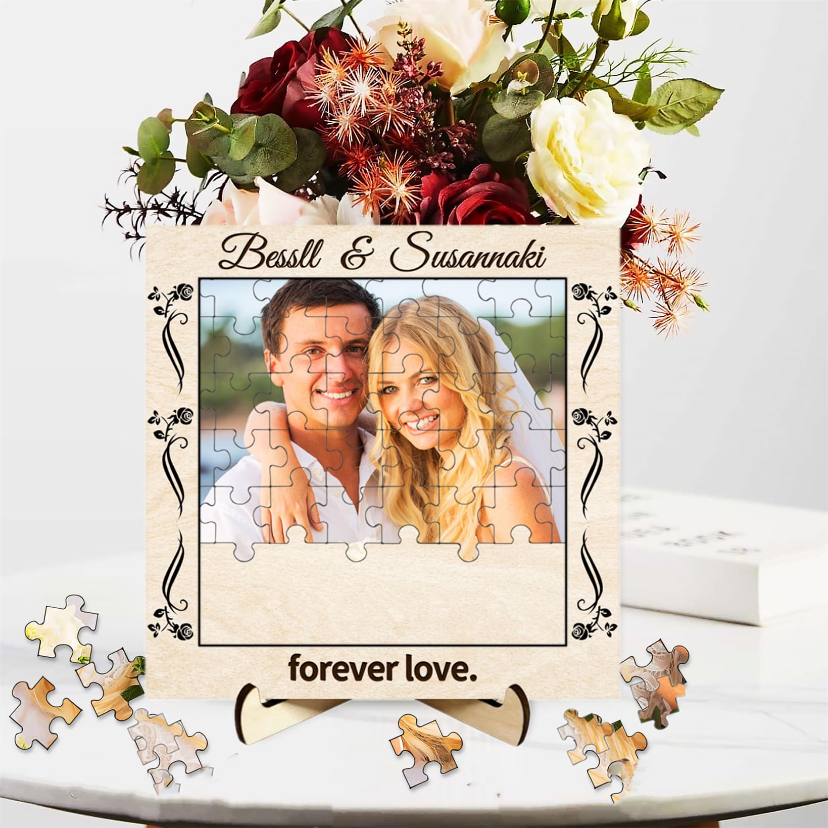 Custom Heart Shaped Photo Puzzle - Personalized Jigsaw Puzzle With Your Picture For Christmas, Valentine's, Anniversary Gifts