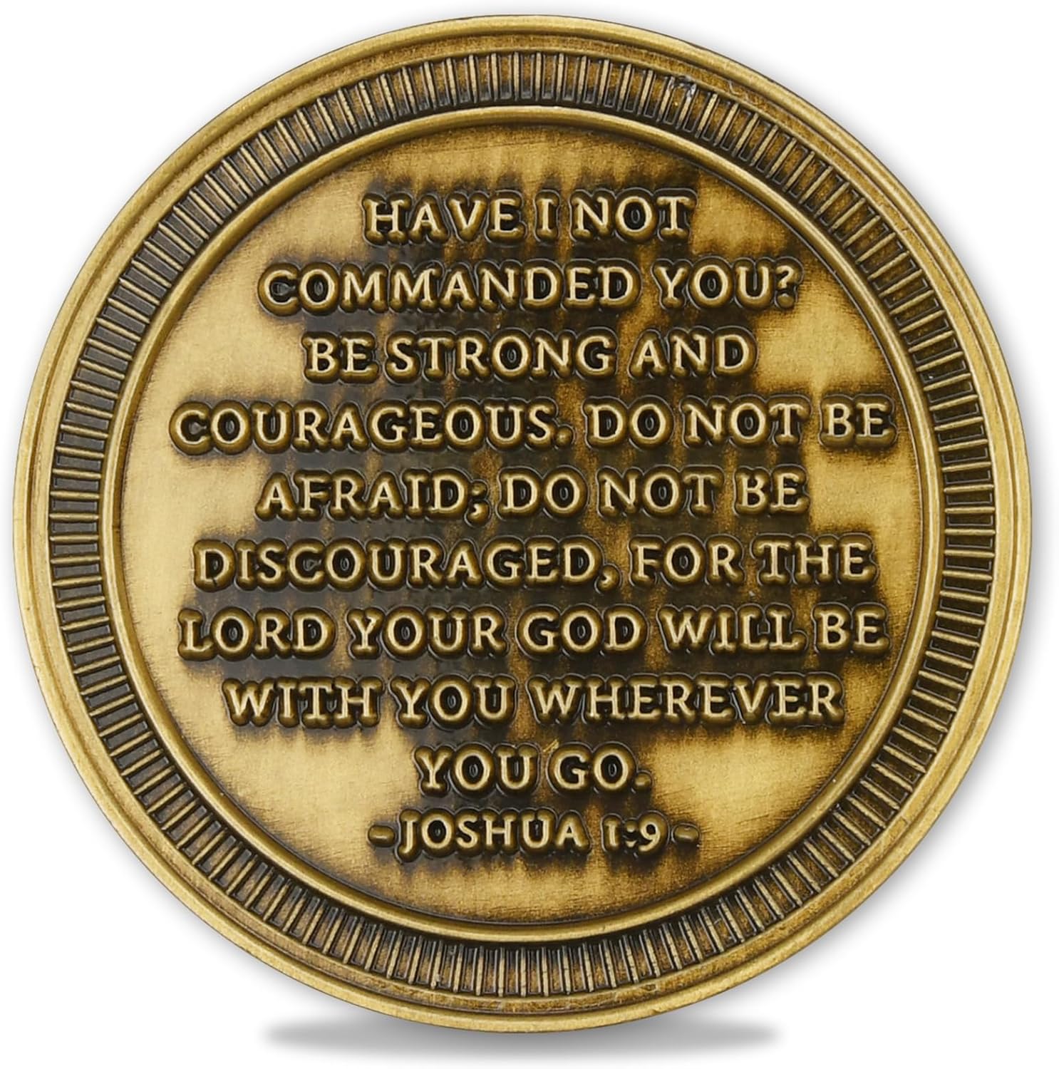 Tree of Life Challenge Coin 5-Pack – Joshua 1:9 Bible Verse, Recovery & Growth Theme, Inspirational Christian Collectible with Acrylic Display Cases