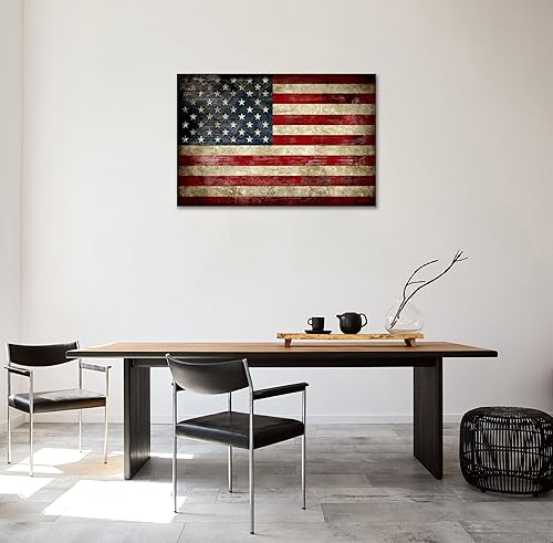 Miniatura 2 de SKASNFAI Póster retro de la bandera de Estados Unidos, arte de pared para la oficina en casa, imagen positiva, Día de la Independencia, Día de los