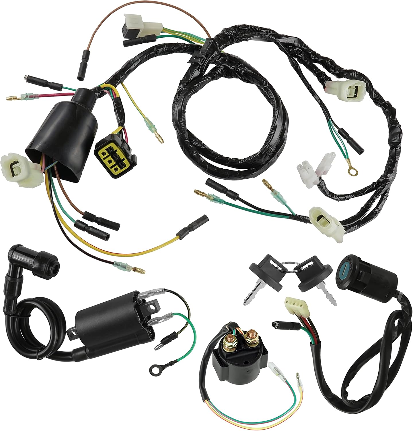 Caltric Wiring Harness Switch Key Coil and Relay Compatible with Honda TRX400EX Sportrax 400 2x4 1999-2004