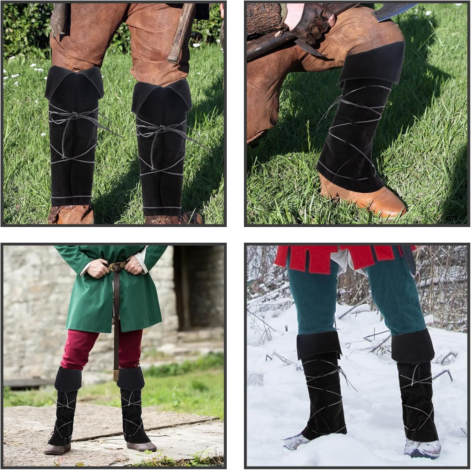 Renaissance Pirate Costume Men Women Boot Covers,Medieval Steampunk Boots Cover,Pirate Accessories Shoe Covers for Halloween Costumes,Viking Warrior Knight Cosplay Boots Armor Leg Gaiters