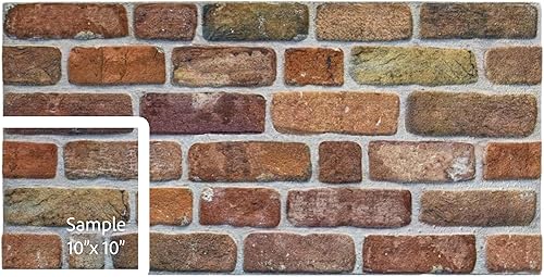 Dundee Deco Paneles de pared 3D de ladrillo sintético, revestimiento de pared de aspecto de piedra marrón beige, espuma de poliestireno, muestra,