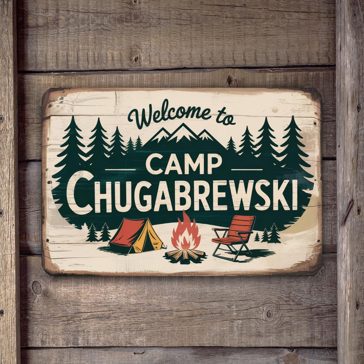 Camp Chugabrewski Sign – Funny Vintage Camping Metal Wall Decor for Cabins image 5