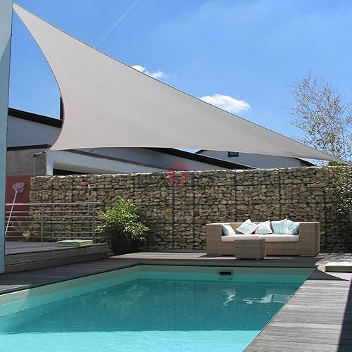 Miniatura 4 de Patio Paradise - Lona triangular para toldo, tela permeable con bloqueo UV, duradero, para exteriores, personalizable, Gris claro