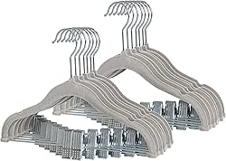 Finnhomy Non-Slip Clothes Hangers for Baby and Kids 20-Pack Velvet